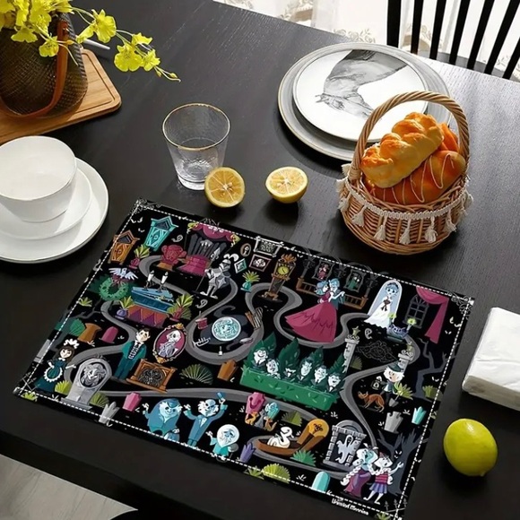 Disneys Haunted Mansion Set of 4 Inspired Dining Room Table Place Mats. - Picture 4 of 6
